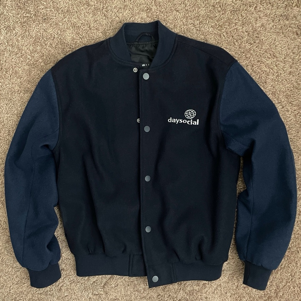 Navy Men's Varsity Bomber Jacket DaySocial